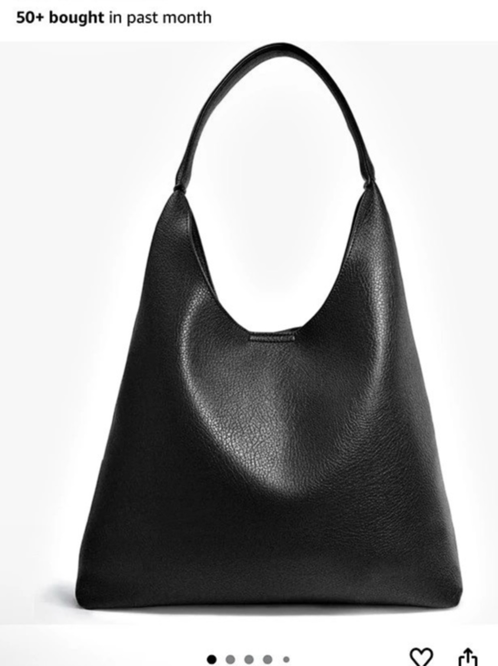 Hoxis Soft Vegan Leather Hobo Bag Shoulder Bag in Black